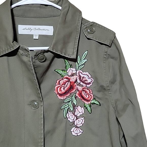 Sebby collection Floral embroidery jacket size L - Picture 3 of 7